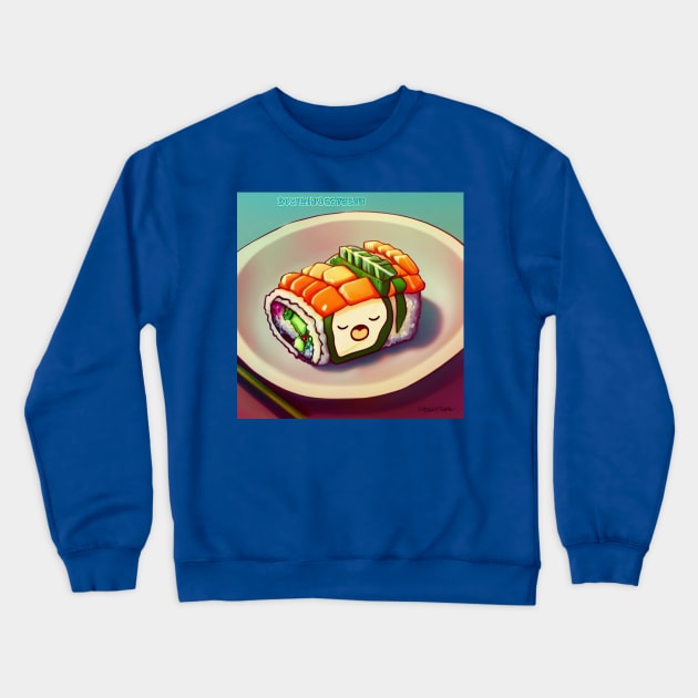 Kawaii Anime Sushi Crewneck Sweatshirt by Grassroots Green